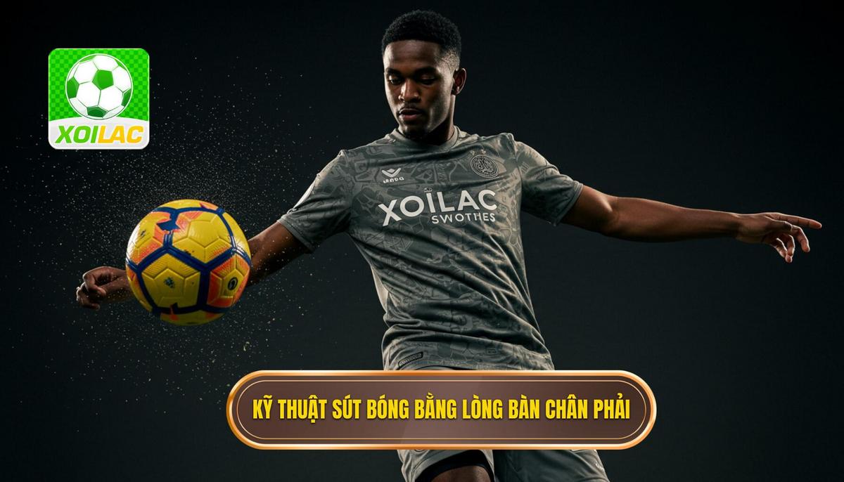 Kỹ thuật sút bóng bằng lòng bàn chân phải 