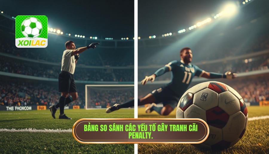 Bảng so sánh: Các yếu tố dẫn đến tranh cãi Penalty